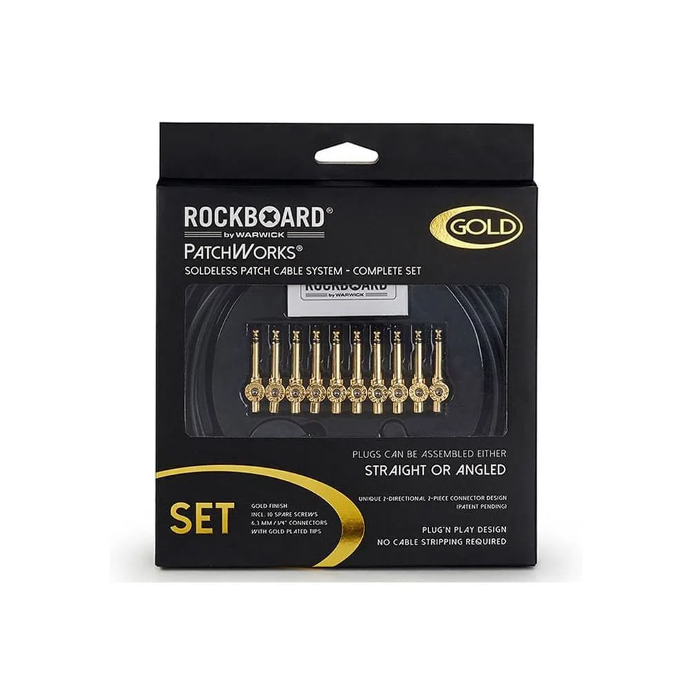 RBO CAB PW SET GD PACK CABLE INSTRUMENTO SOLDERLESS 3MT C/10 PLUGS ROCKBOARD